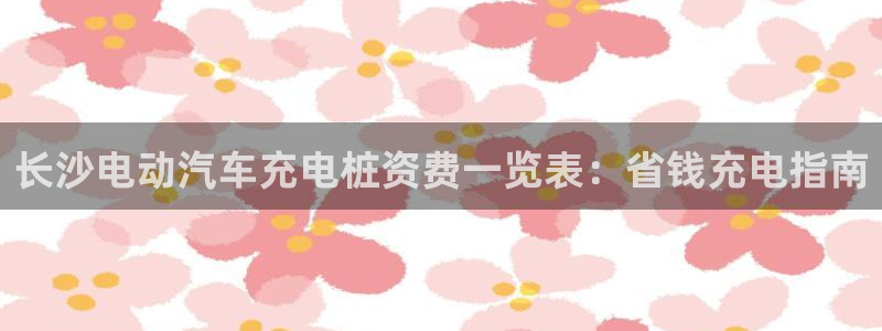 威廉希尔足球分析师怎么样：长沙电动汽车充电桩资费一览表：省钱充电指南